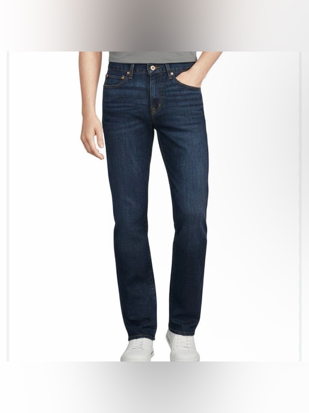 CREMIEUX Denim Men’s Relaxed Straight Dark Wash Stretch Jeans Size 38/32